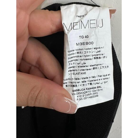 MEIMEIJ Women's Chino Trousers Black Mod. M3EBOO Made In Italy Sz 40 - Picture 4 of 5